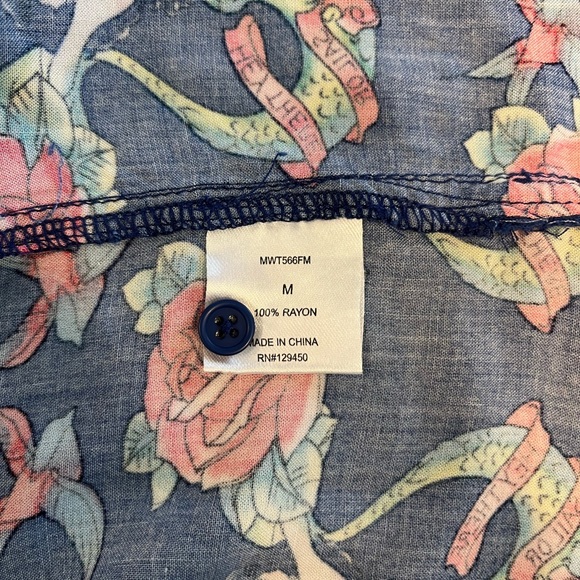 Thread Wave Hey There Sailor Shirt Mens Button Up Mermaid Pin Up Navy Medium - Picture 7 of 9